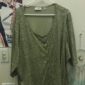 Green Floral Blouse